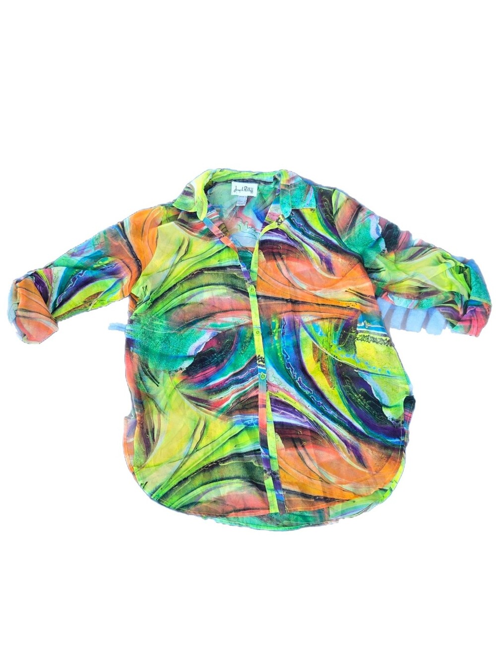 Joseph Ribkoff Trippy Chiffon Blouse - Picture 5 of 6